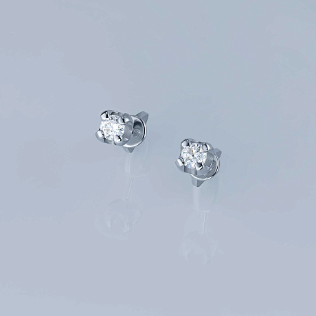 Пусеты из белого золота