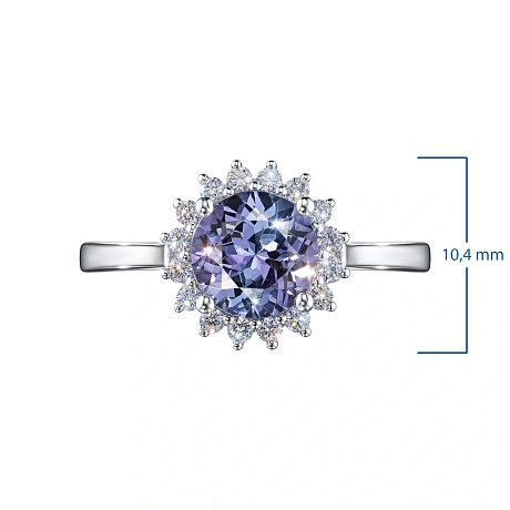 Кольцо из комбинированного золота с и танзанитом