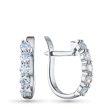 Серьги из серебра c бриллиантами