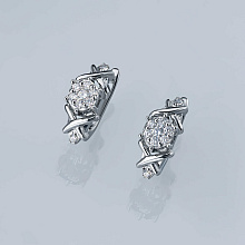 Серьги из белого золота c бриллиантами