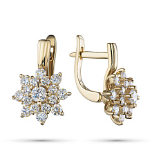 Серьги из желтого золота c бриллиантами