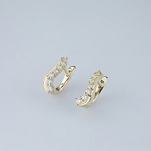 Серьги из желтого золота с бриллиантами