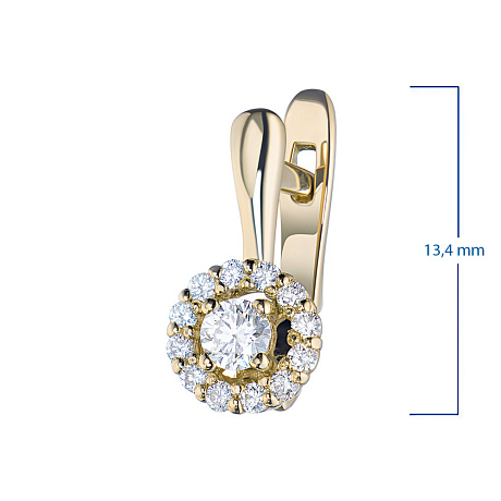 Серьги из желтого золота с бриллиантами