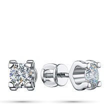 Пусеты из белого золота с бриллиантами