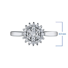 Кольцо из белого золота с бриллиантами