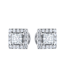 Пусеты из белого золота с бриллиантами