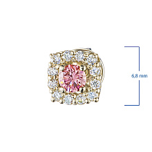 Пусеты из желтого золота c бриллиантами выращенными