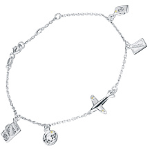 Браслет из серебра c бриллиантами выращенными