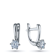 Серьги из белого золота с бриллиантом