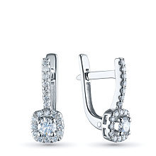 Серьги из белого золота c бриллиантами