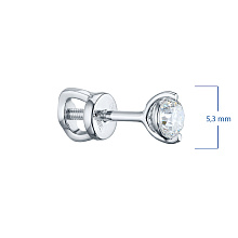 Пусеты из серебра с бриллиантом