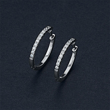 Серьги из серебра c бриллиантами
