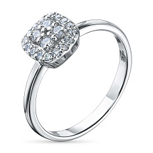 Кольцо из серебра c бриллиантами