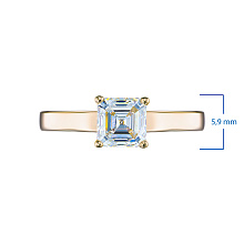 Кольцо из желтого золота с бриллиантом