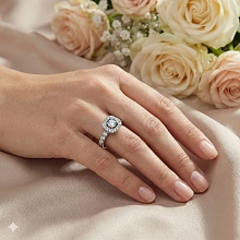 Кольцо из белого золота c бриллиантами