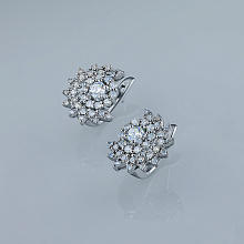 Серьги из серебра c бриллиантами