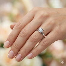 Помолвочное кольцо из белого золота с бриллиантом