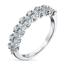 Классическое кольцо из белого золота c бриллиантами выращенными