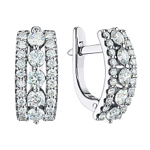 Серьги из белого золота c бриллиантами