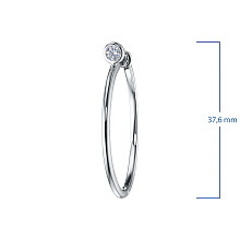 Серьги из белого золота с бриллиантом