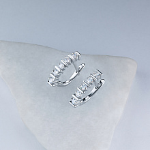 Серьги из серебра c бриллиантами