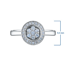 Классическое кольцо из белого золота с бриллиантами