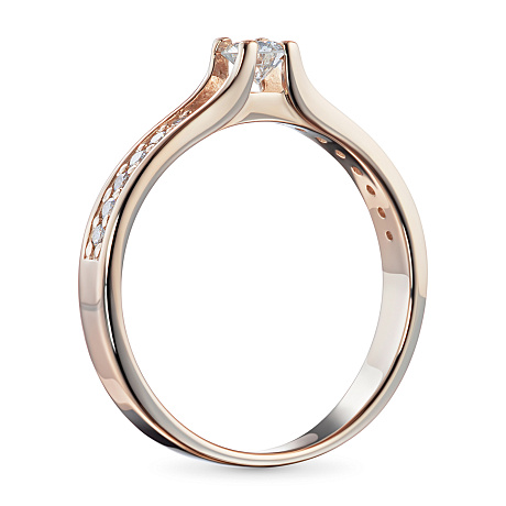 Кольцо из красного золота с бриллиантами