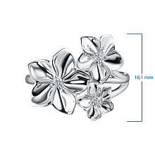 Кольцо из серебра c бриллиантами