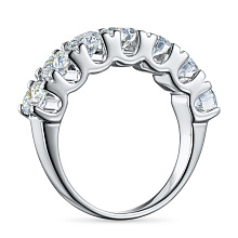 Классическое кольцо из белого золота c бриллиантами выращенными