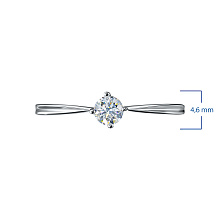 Помолвочное кольцо из серебра с бриллиантом