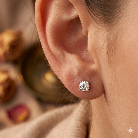Пусеты из белого золота