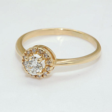 Кольцо из комбинированного золота с бриллиантами