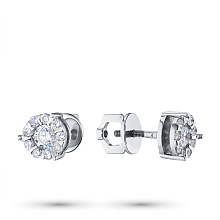 Пусеты из белого золота c бриллиантами