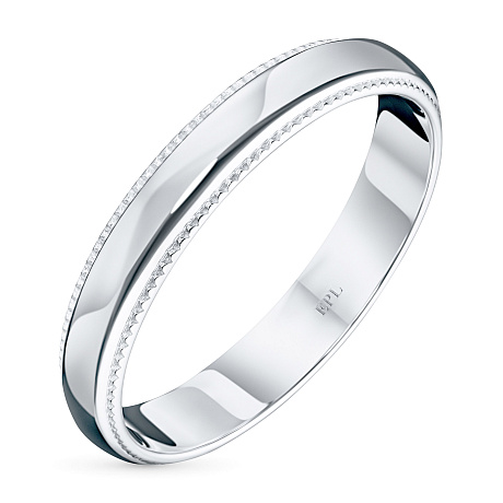 Гладкое кольцо из белого золота