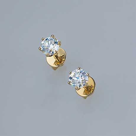 Пусеты из желтого золота