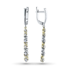 Серьги из комбинированного золота с бриллиантами