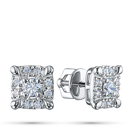 Пусеты из белого золота