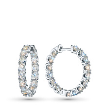 Серьги из белого золота c бриллиантами выращенными