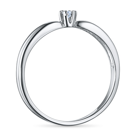 Помолвочное кольцо из серебра с бриллиантом