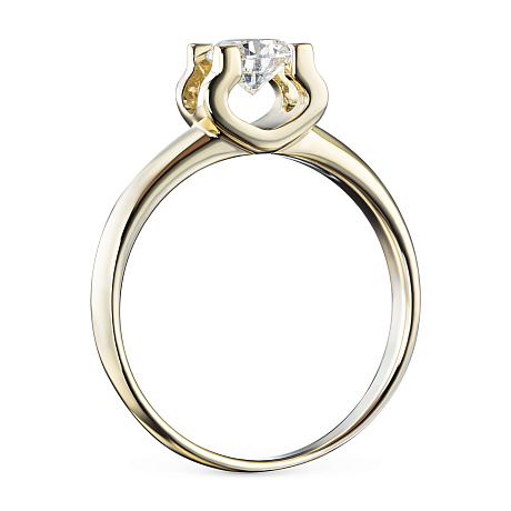 Помолвочное кольцо из желтого золота с бриллиантом