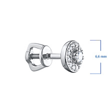 Пусеты из белого золота c бриллиантами