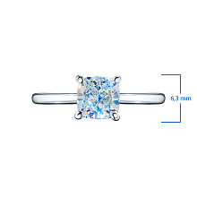 Помолвочное кольцо из белого золота с бриллиантом выращенным