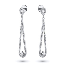 Пусеты из белого золота c бриллиантами