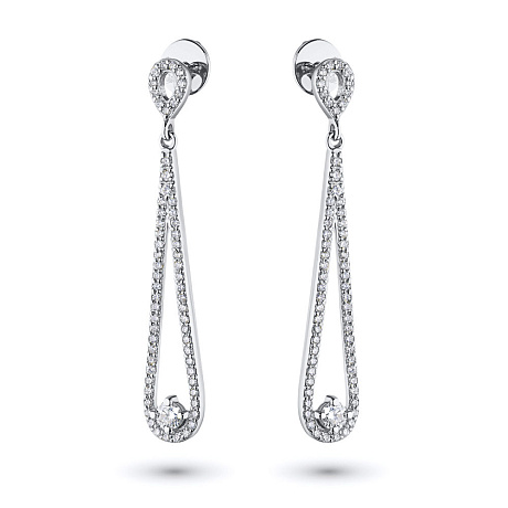 Пусеты из белого золота