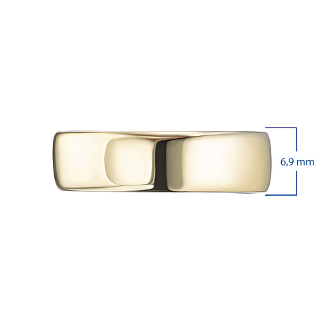 Гладкое кольцо из желтого золота