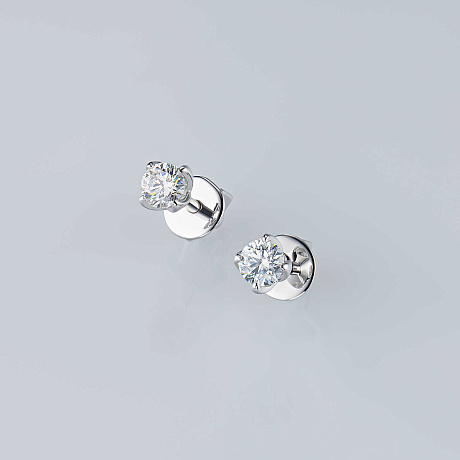 Пусеты из белого золота