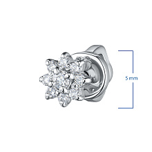 Пусеты из белого золота с бриллиантами