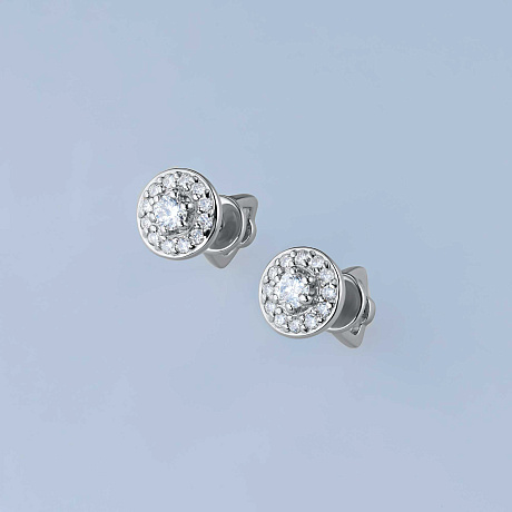 Пусеты из белого золота