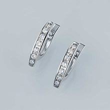 Серьги из серебра c бриллиантами