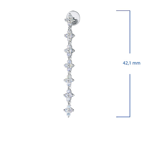 Пусеты из комбинированного золота с бриллиантами